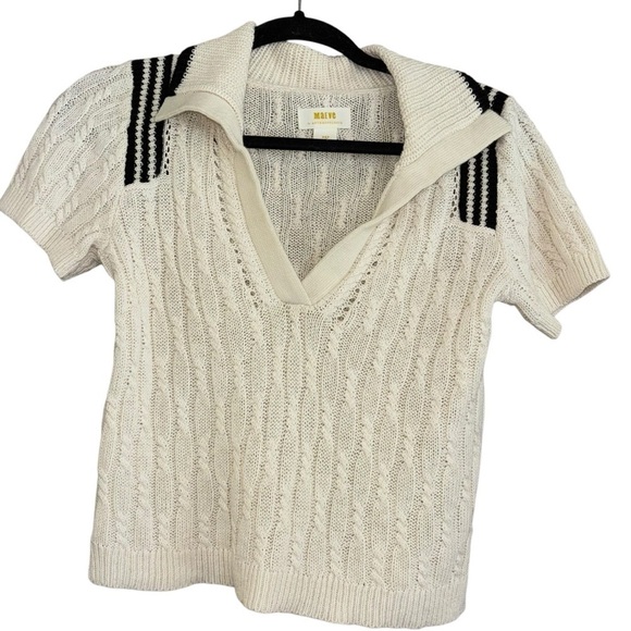 Maeve Anthropologie Linen Knit Polo Women’s XSP Preppy Quiet Luxury Sweater - Picture 6 of 13